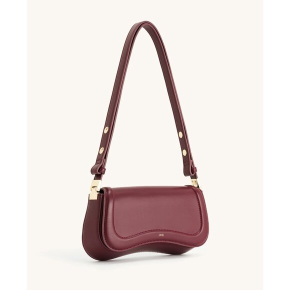 JW Pei Joy Shoulder Bag Deep Claret Color Vegan Leather With Box - Picture 1 of 5